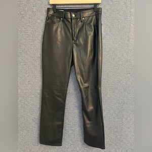GAP Black Faux Leather Pants High Rise Straight Leg Women’s Size 8 Never Worn.